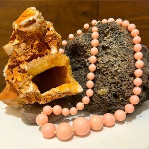 Vintage Pink Pearl Necklace